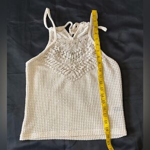 SHEIN Cream Crochet Halter Cami Top
